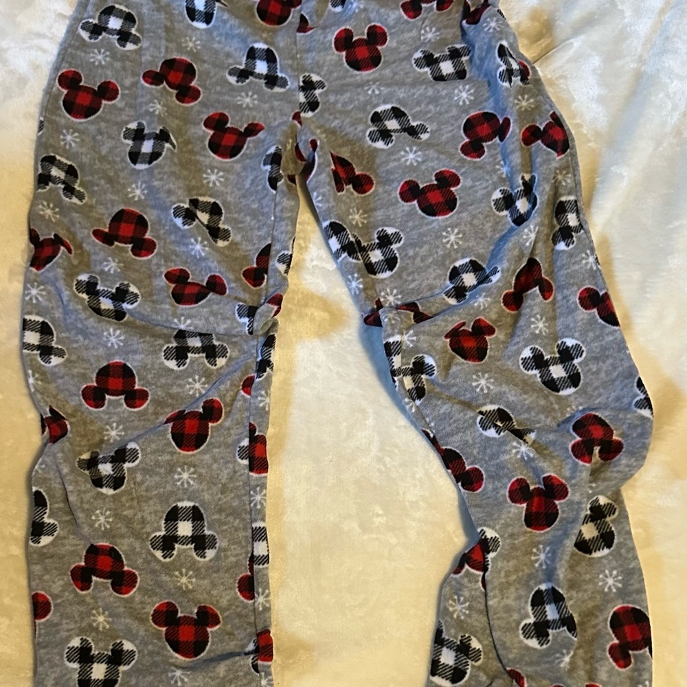 Disney Gray and Red Mickey Mouse Pajama Pants
